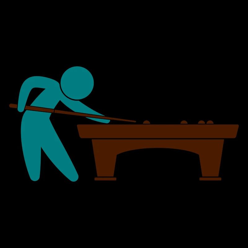 A pool player is on the pool table