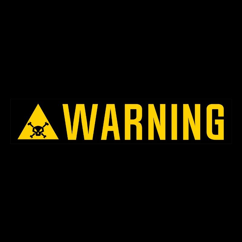 warning panel skull triangle plate