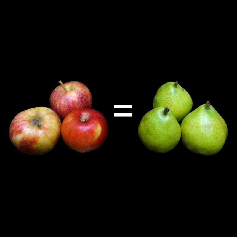 Compare apples to pears, fruit, apple, pear