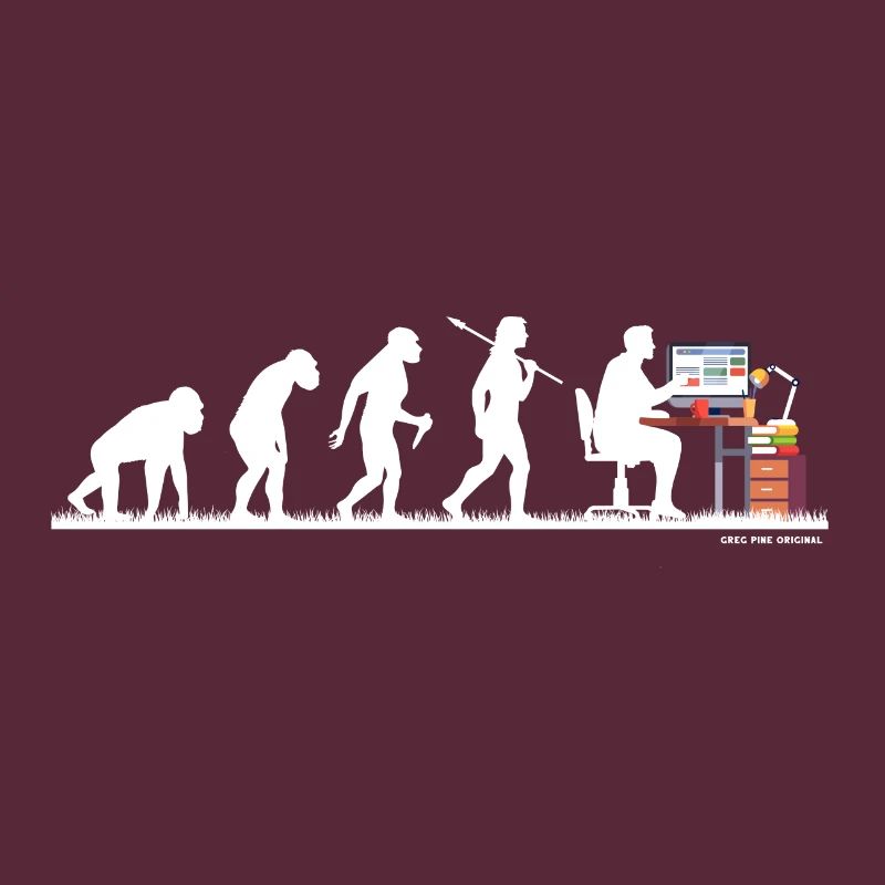 Evolution Nerd Geek Hacker Coder Programmierer