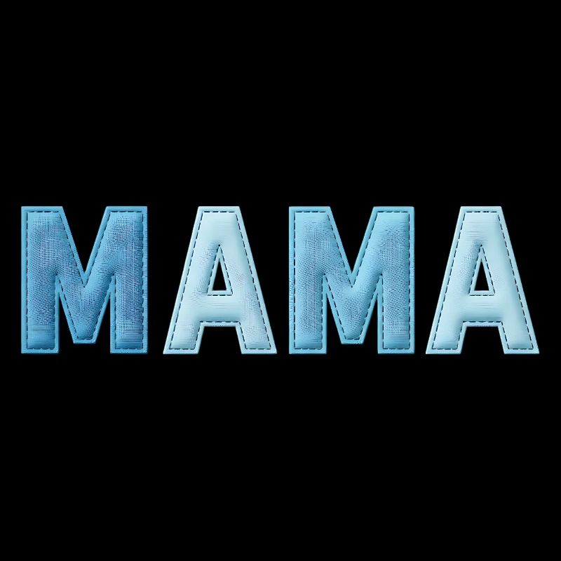 MAMA Denim Lettering Patchwork Trend