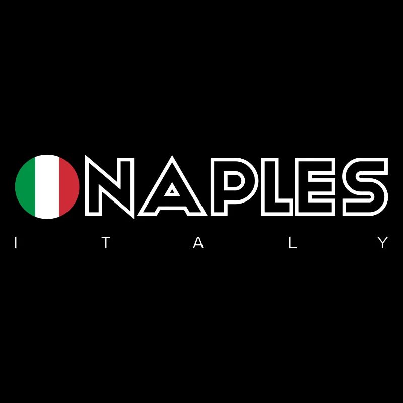 Naples Flag Circle Typography