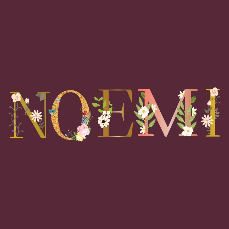 Le nom NOEMI décoré de fleurs