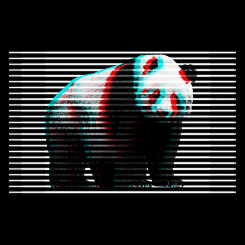 Panda Bear Glitch Style Glitch Effect Art Art