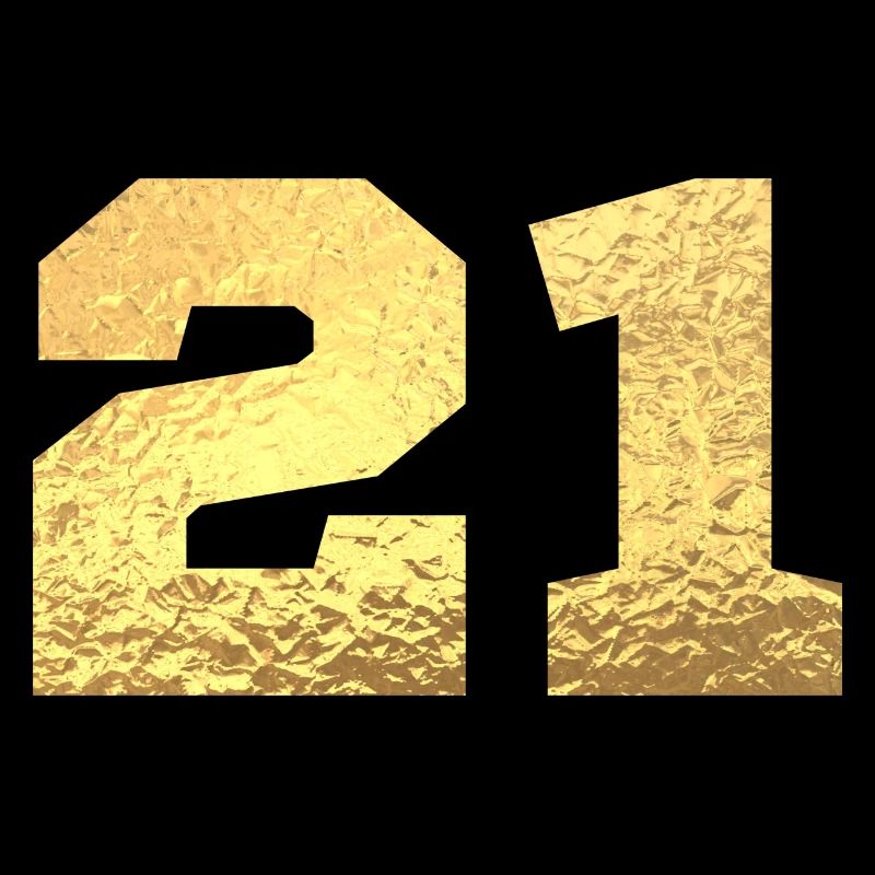 Numéro 21 paillettes doré - 21e anniversaire