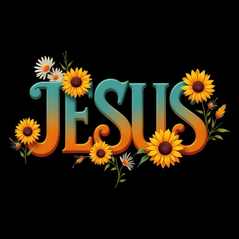 Motif de parole de Jésus fleuri