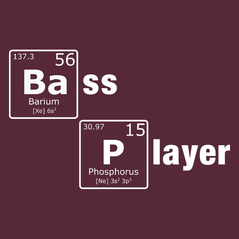 Bass Player PSE Periodic Table Elements Nerd