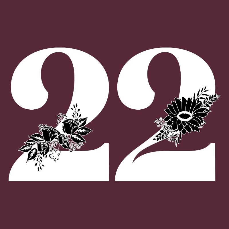 Nummer 22 Schwarze Blumen -22. Blumengeburtstag