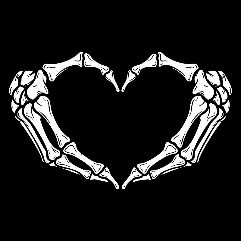 Skeleton Hands Heart — Spooky Halloween Skeleton