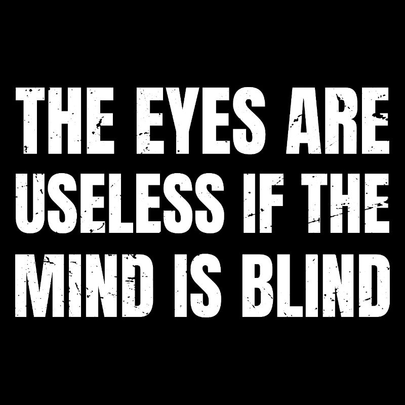 the eyes are useless if the mind is blind funny