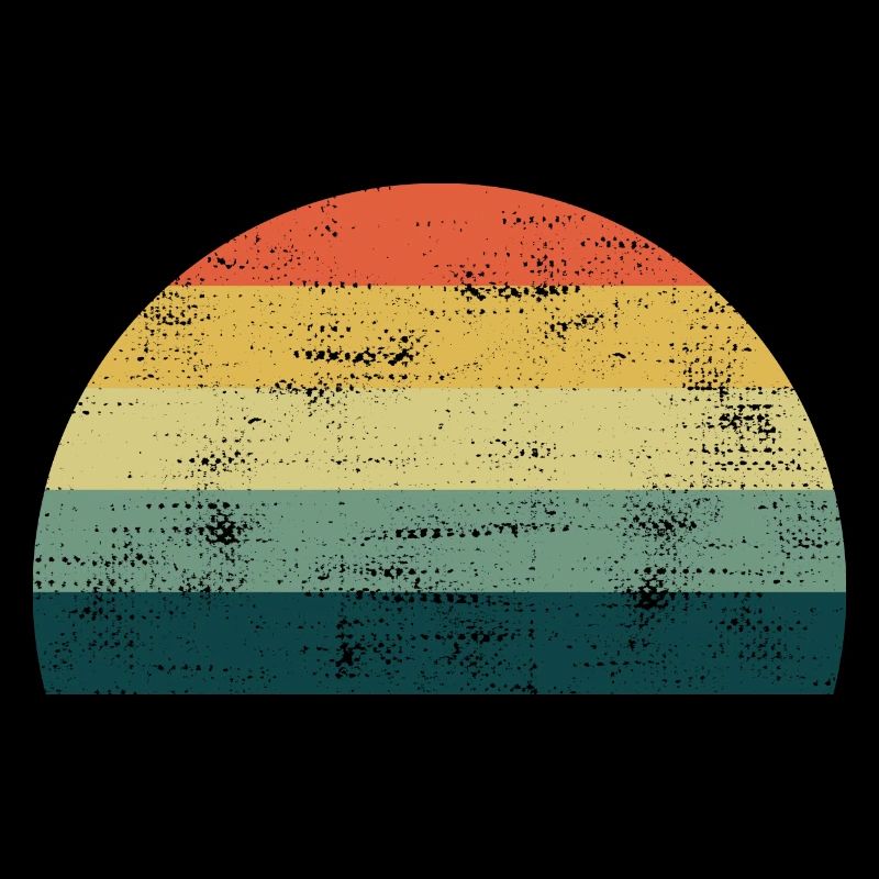 Retro sun Sunset rainbow colors template