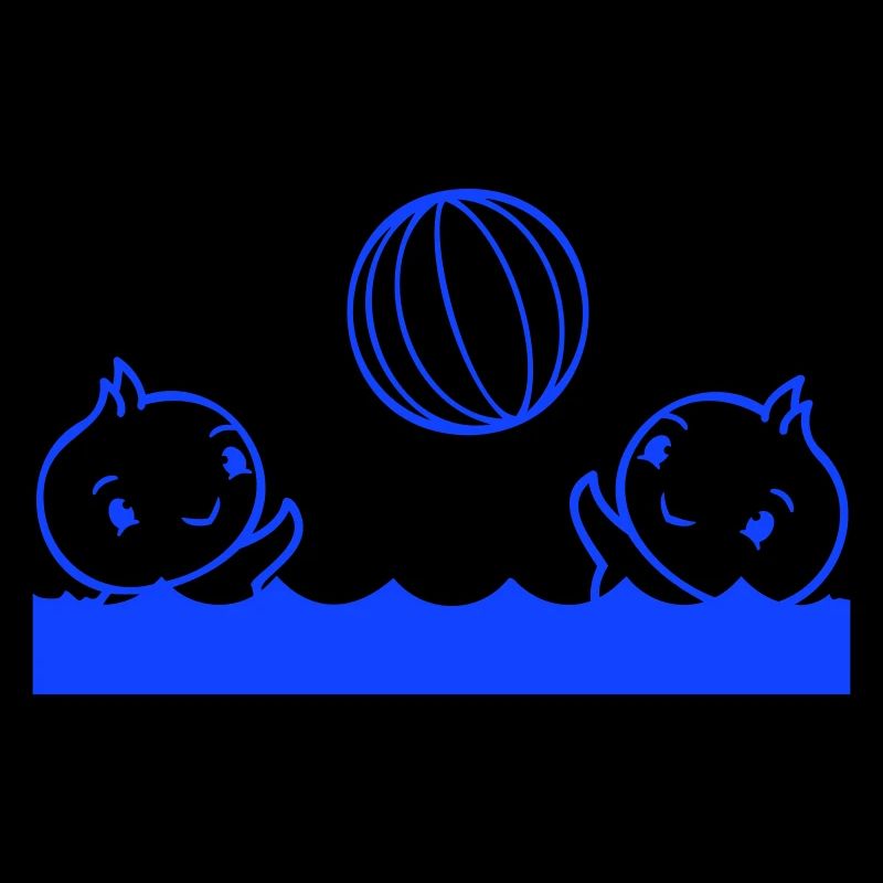 2 canards balle jouer piscine eau mer vacances