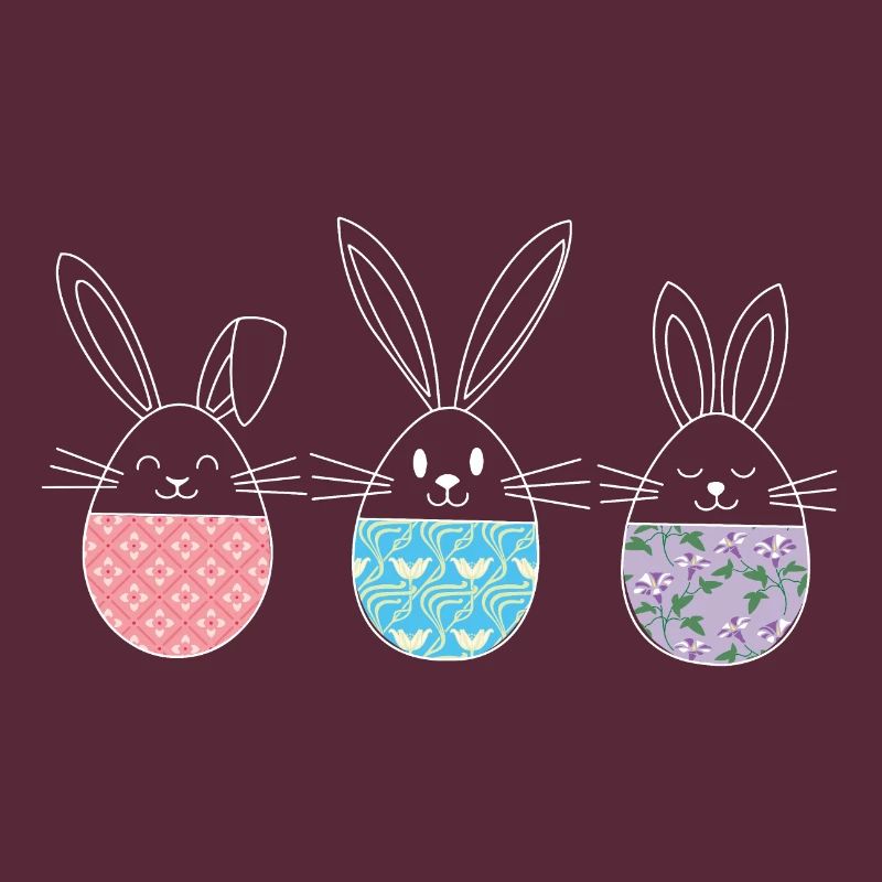 Easter, Cute Easter Bunnies Easter Eggs Drawing