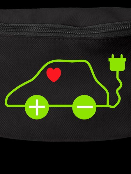 Green E-Car Heart Design