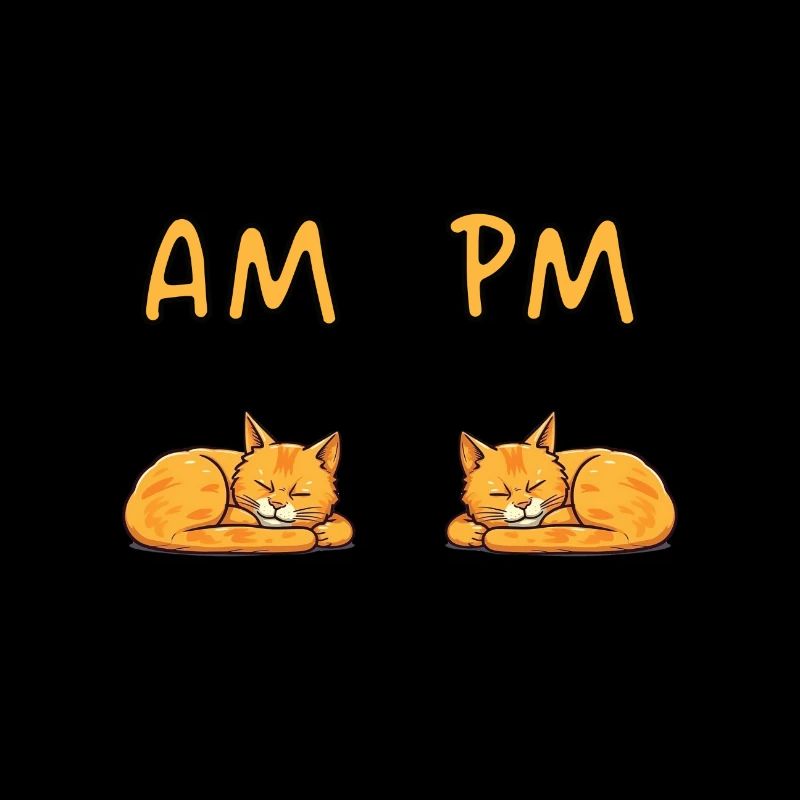 AM PM Early Late Cats Design