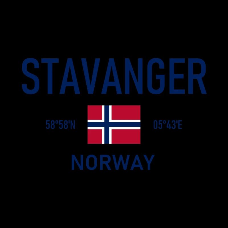 Stavanger - Norvège - Coordonnées - Drapeau