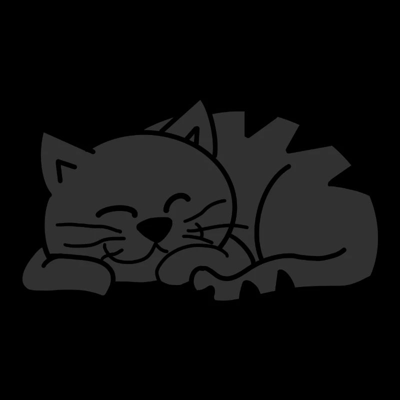 Sleeping cat in red
