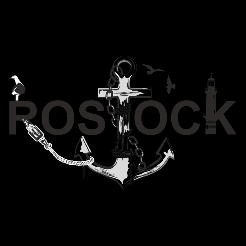 Rostock mit Schriftzug und Anker