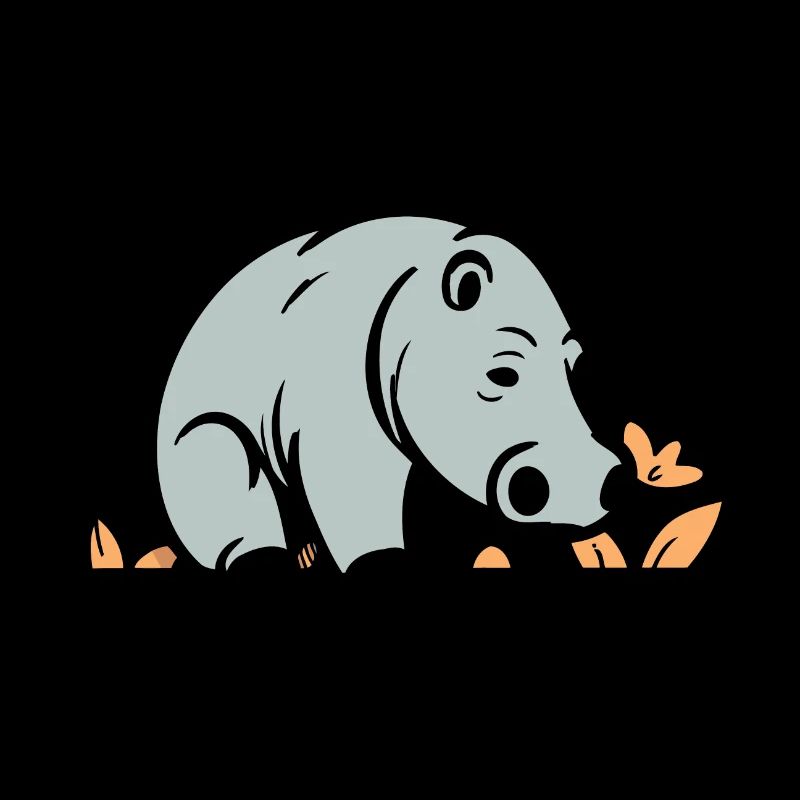 Nilpferd niedlich Comic