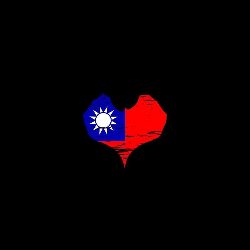 Drapeau de Taïwan en forme de coeur utilisé