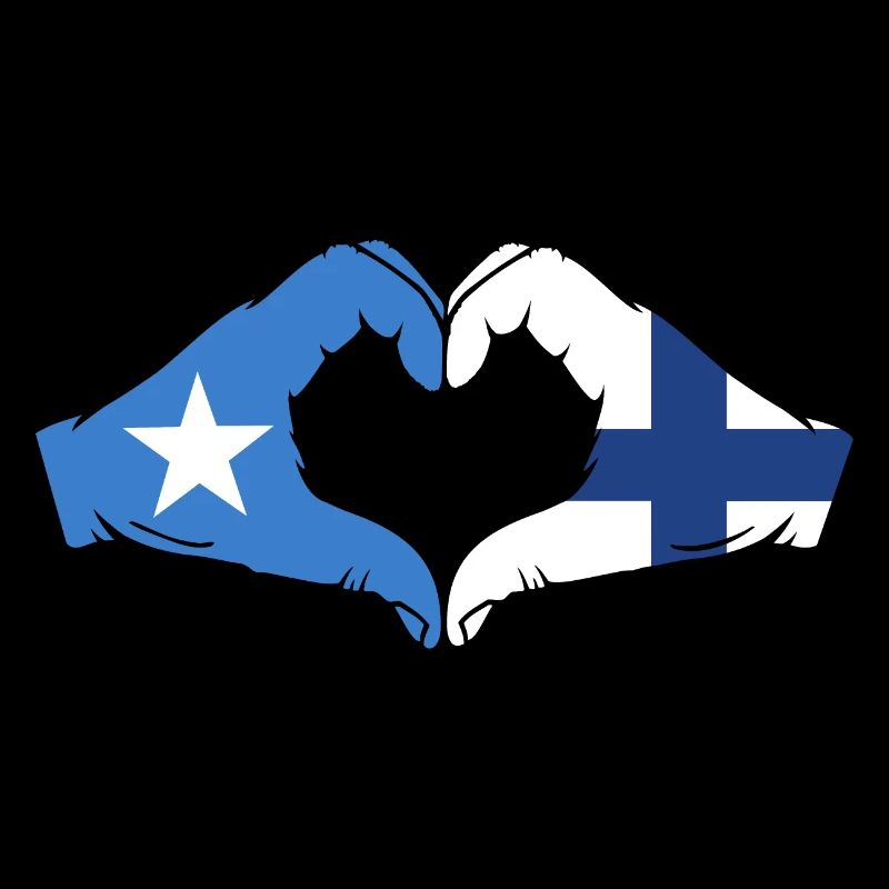 Somalie Finlande Drapeau Mains Coeur Forme