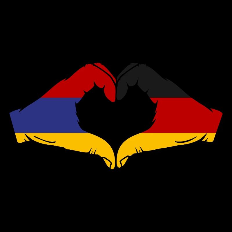 Armenia Germany Flag Hands Heart Shape