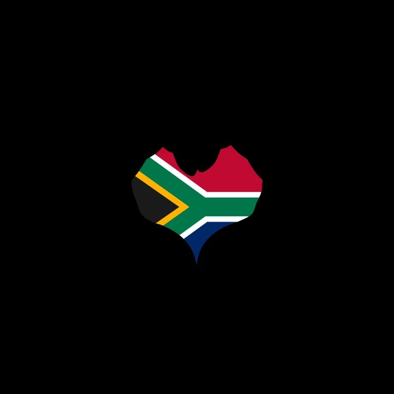 Drapeau de l’Afrique du Sud Mains Forme Coeur