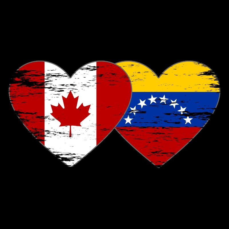 Drapeau Canada Venezuela coeur utilisé