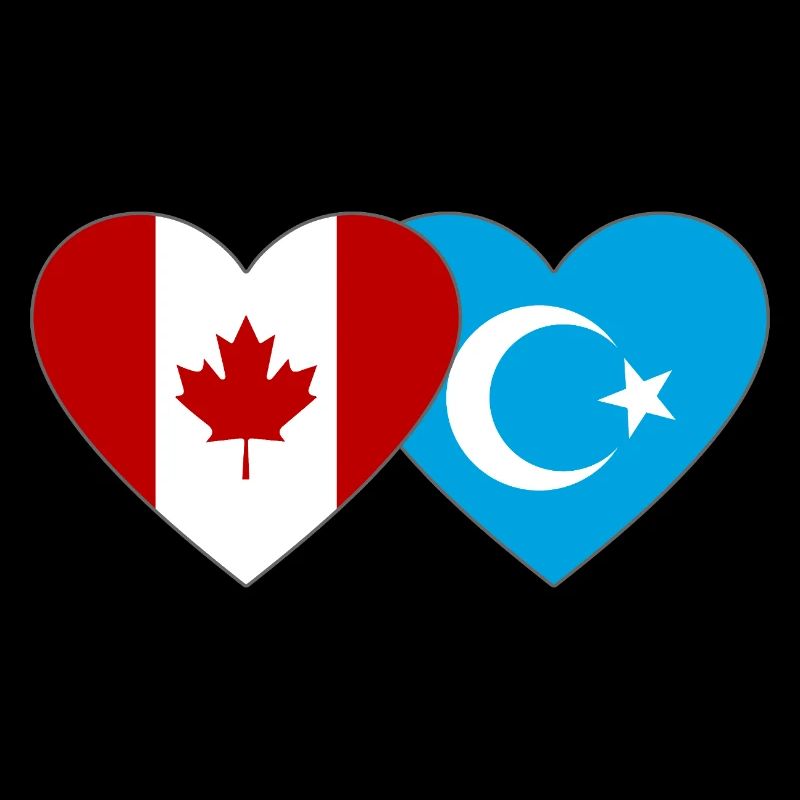 Kanada Uiguren Flagge Herz