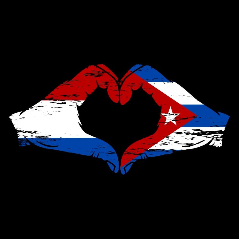 Hollande Cuba drapeau mains forme de coeur utilisé