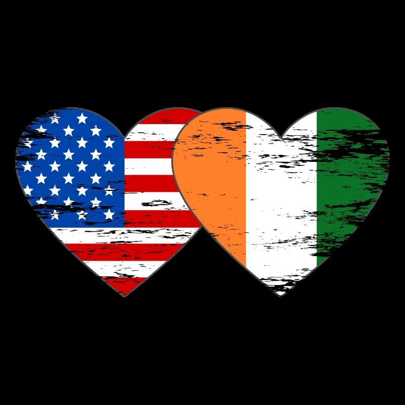 Drapeau américain de Côte d’Ivoire Cœur utilisé