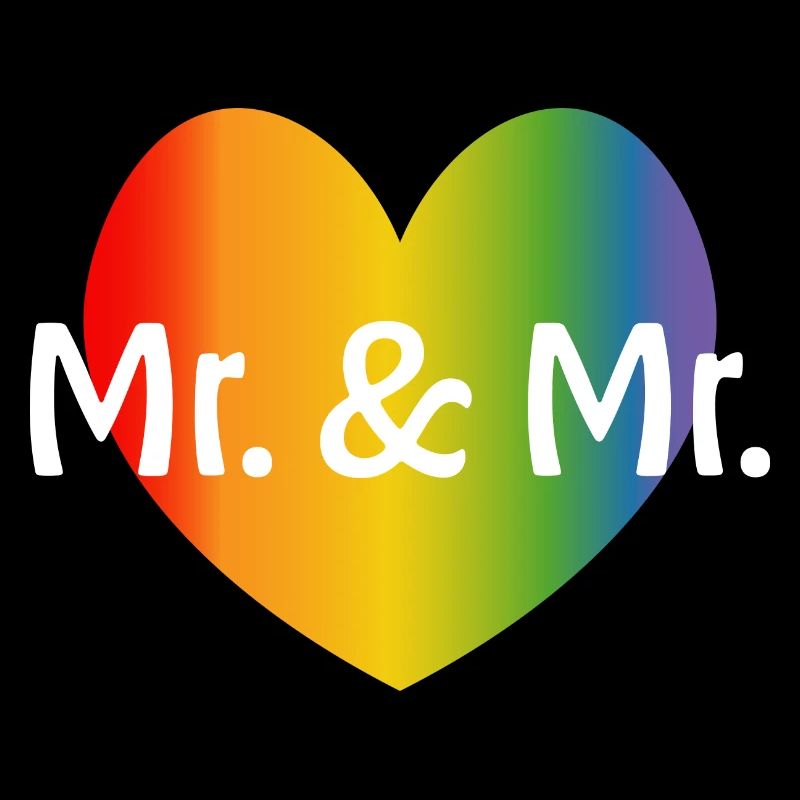 Regenbogen Mr and Mr 2 rainbow Herz schwule Hochze