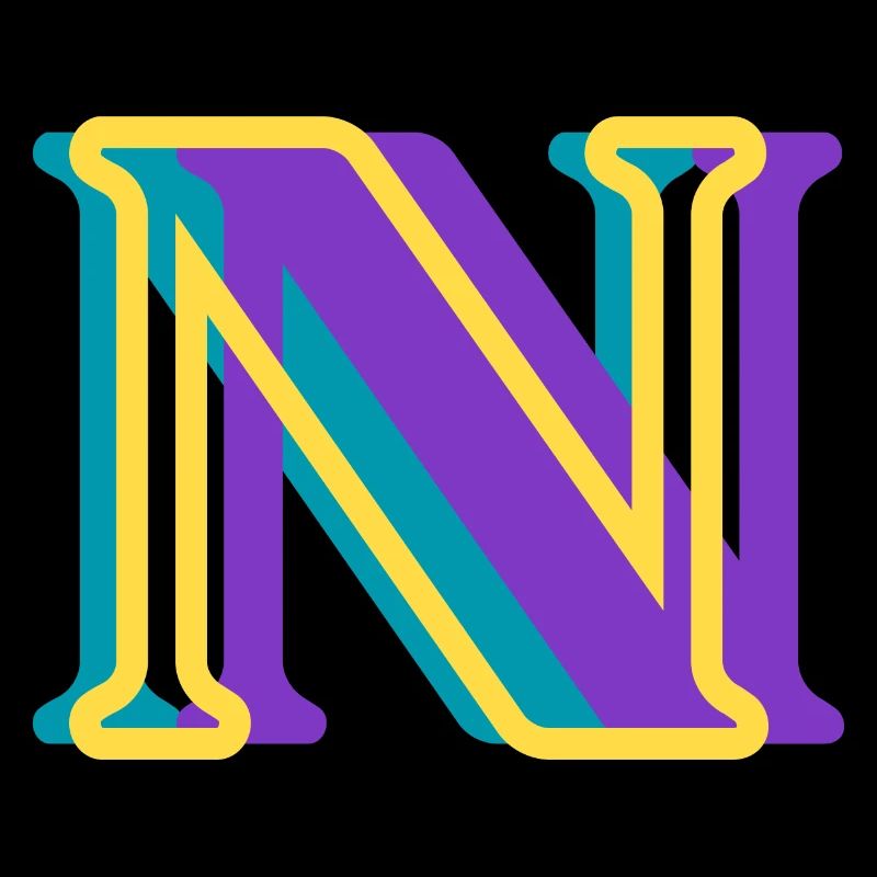Multicolored letter n
