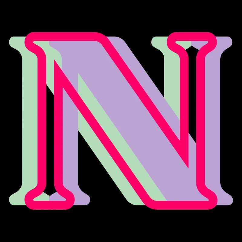 Multicolored letter n
