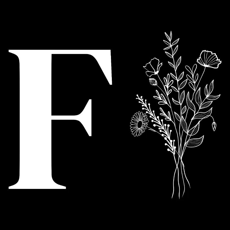 Lette f fleurs minimalistes
