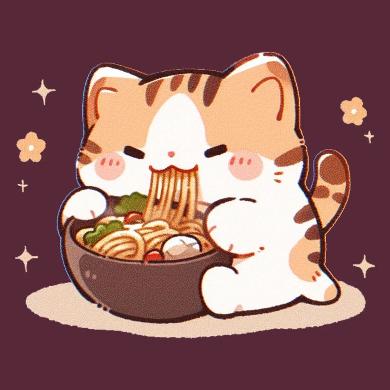 Mème de chat mangeant des spaghettis