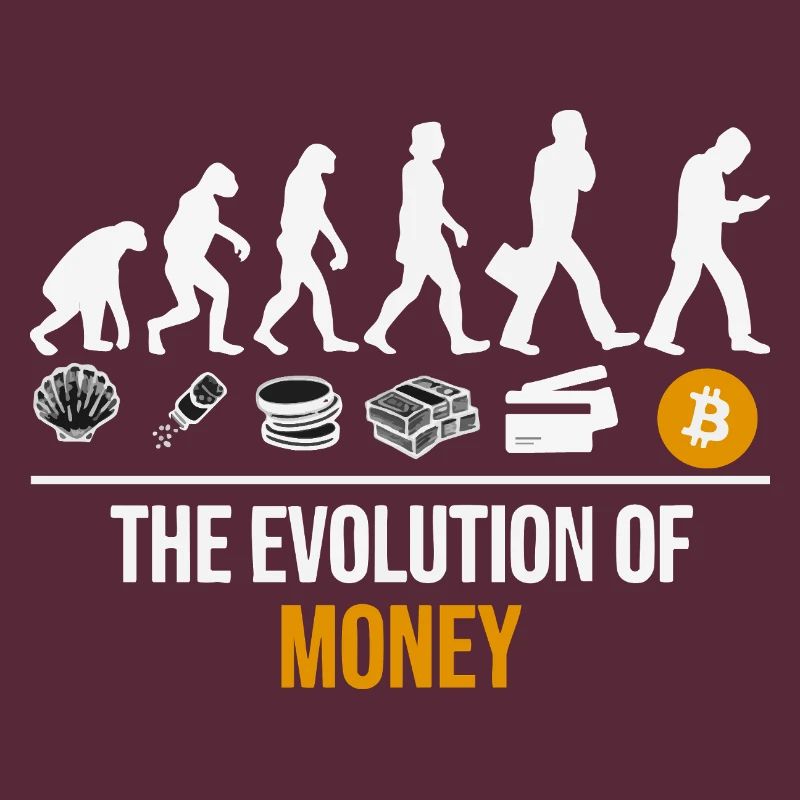 T-shirts Bitcoin - T-shirt Crypto - Évolution de l’argent