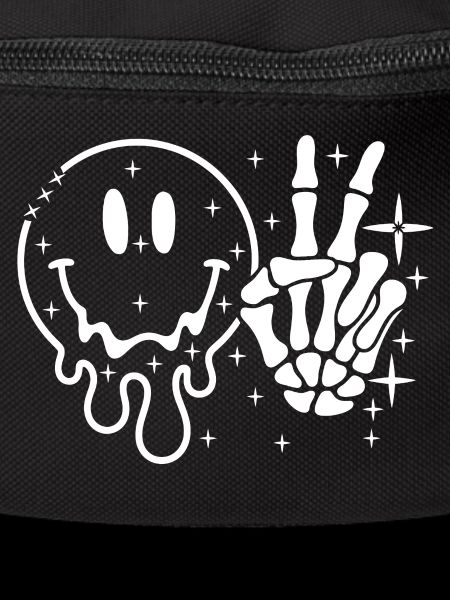Smiley Skull Peace Hand