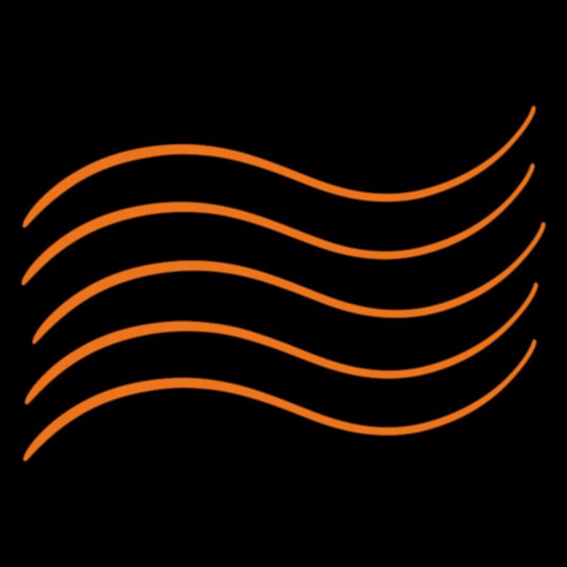 Element water, air, fire. Waves. Staff
