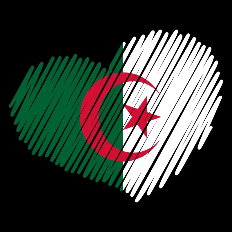 coeur Algérie drapeau