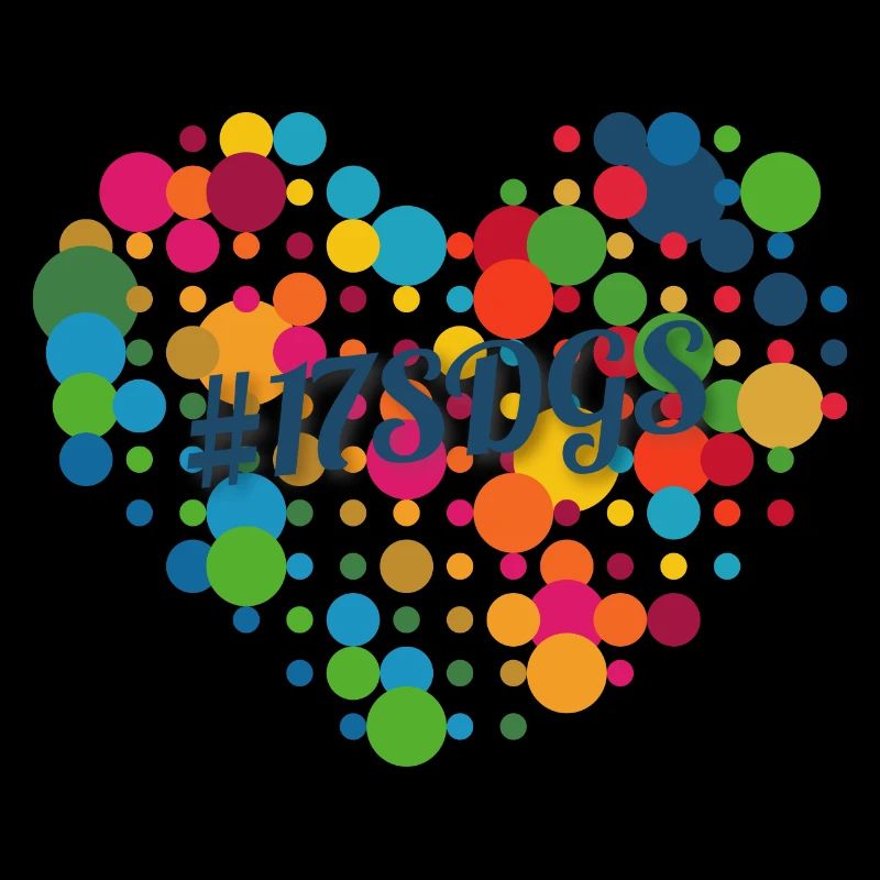 Coeur coloré conception de points - 17sdgs