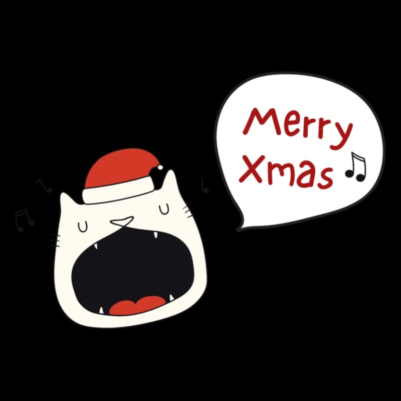 Joyeux chat de Noël avec chapeau de Noël