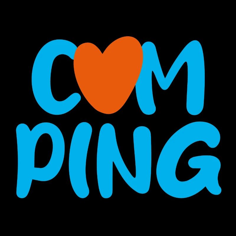 Camping Herz Fan Camper Handschrift Urlaub Hobby