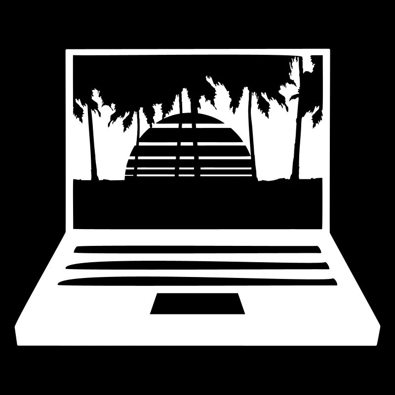 Laptop Computer Bildschirm Palmen PC Streifen Nerd