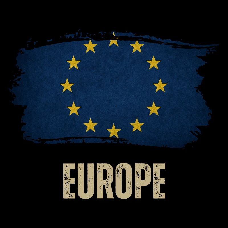 Drapeau grunge de l’Europe, j’aime l’Europe