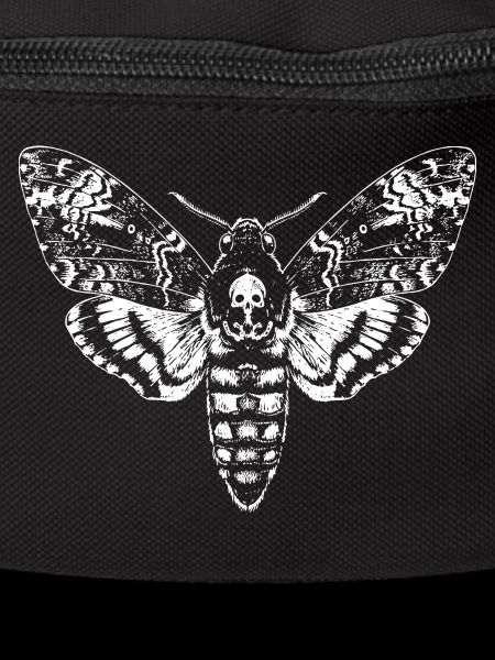 Skull Moth Silhouette Noir