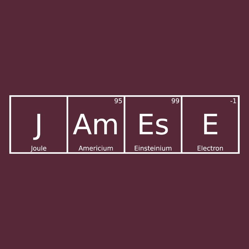 Jamese Name First Name Chemistry Periodic Table Elements