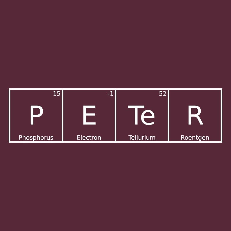 Peter Name First Name Chemistry Periodic Table Elements