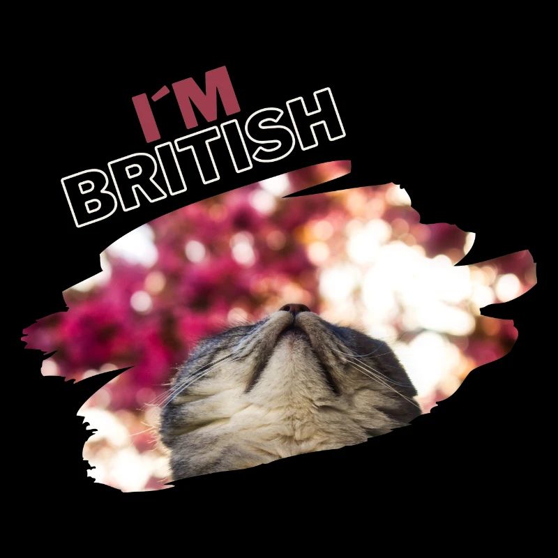I´m British Katze Mädchen Lustig Bunt Kätzchen Fun