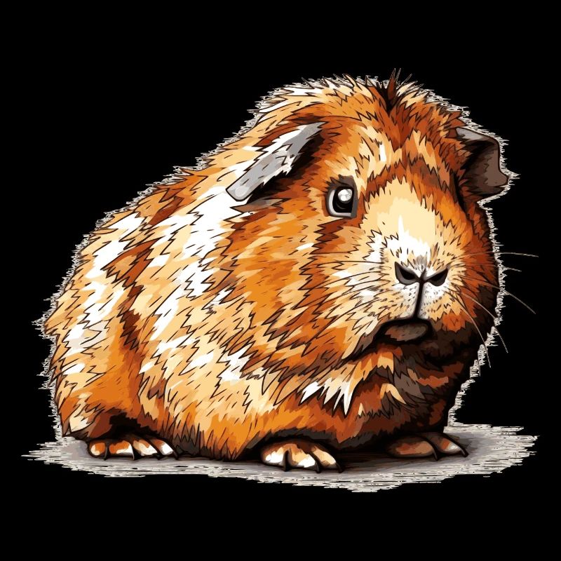 Dessin de cochon d’Inde au vieux look rétro